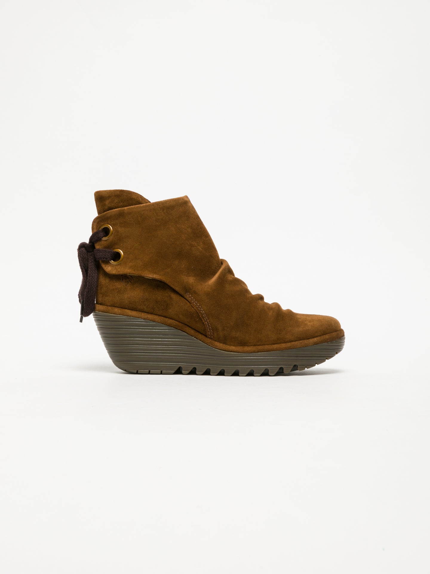 Fly London Chocolate Brown Wedge Ankle Boots